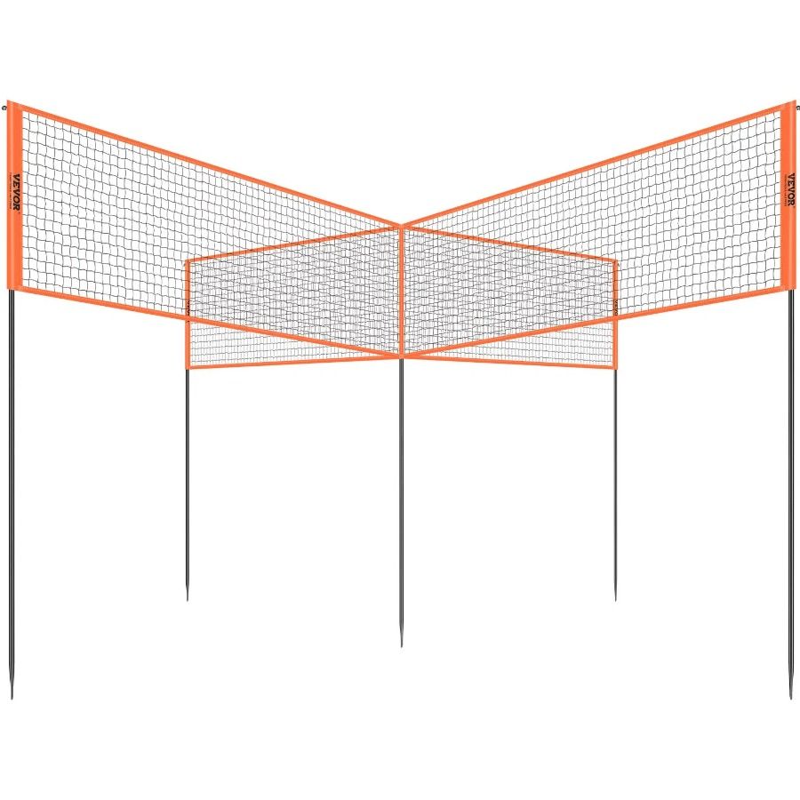 Con rete da pallavolo portatile a 4 vie, per giardino, spiaggia, prato, altezza esterna, badminton_voghion.com