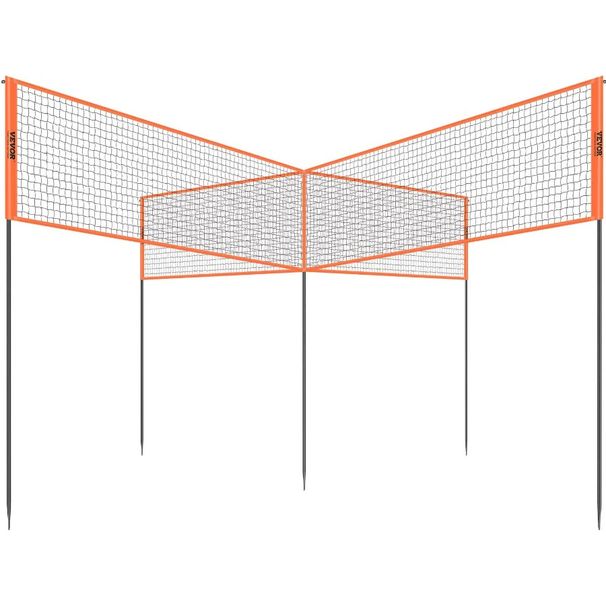 Con rete da pallavolo portatile a 4 vie, per giardino, spiaggia, prato, altezza esterna, badminton_voghion.com
