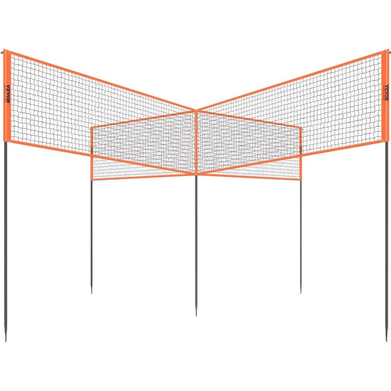With Net Set Carrying 4Way Volleyball Backyard Portable Net For Volleyball Net Adjustable Beach Lawn Outdoor Height Badminton_voghion.com