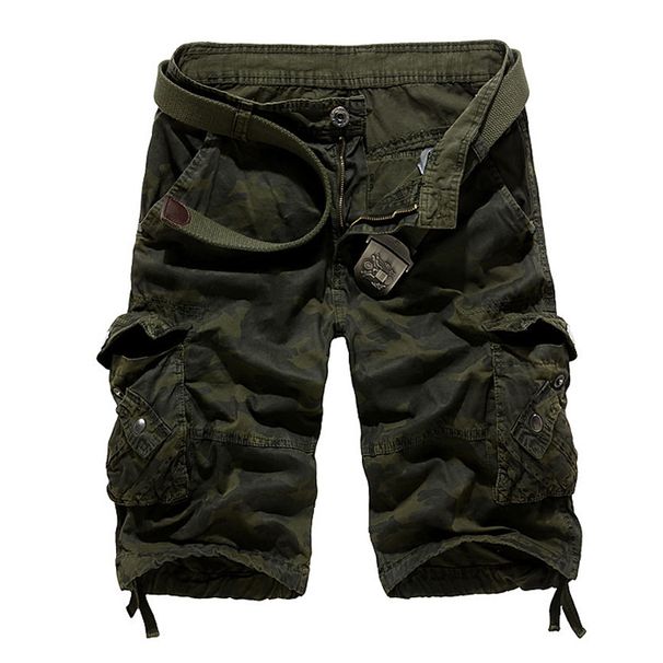 Miesten vaatteet Laukku camo plus-kokoiset cargo-shortsit Monitaskuiset viiden pisteen keskipitkät cargo-housut_voghion.com