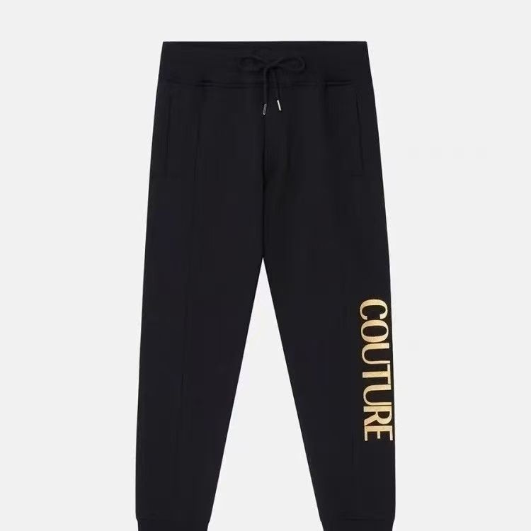 2025 Spring New Trendy Men's And Women's Jogger Sweatpants Casual High-End Large Terry Thin Gold Stamping Print_voghion.com