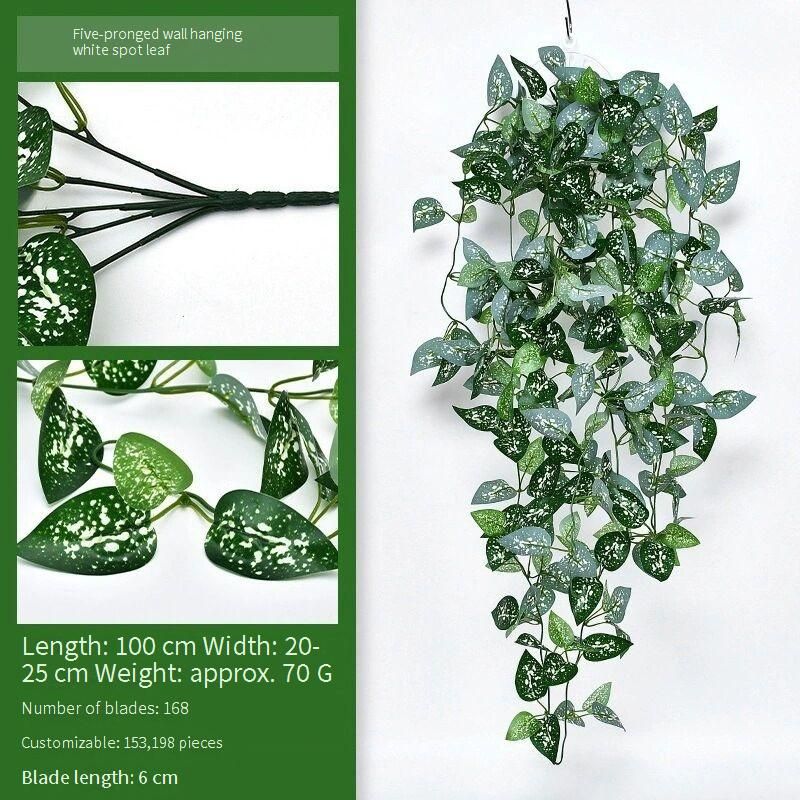 Home Furniture Wall Hanging Flower Small Green Radish Artificial Green Leaf Plant Wall Hanging Rattan Wall Hanging Flower Green Radish Hanging Plant_voghion.com