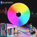 5V RGB LED Neon Strip Light With Bluetooth & IR Remote, Waterproof Flexible Decorative Ambient Lighting For Indoor Use_voghion.com
