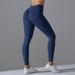 Seamless Knitted Solid Color Tight High Waist Peach Hip V-Waist Yoga Sports Running Fiess Pants_voghion.com