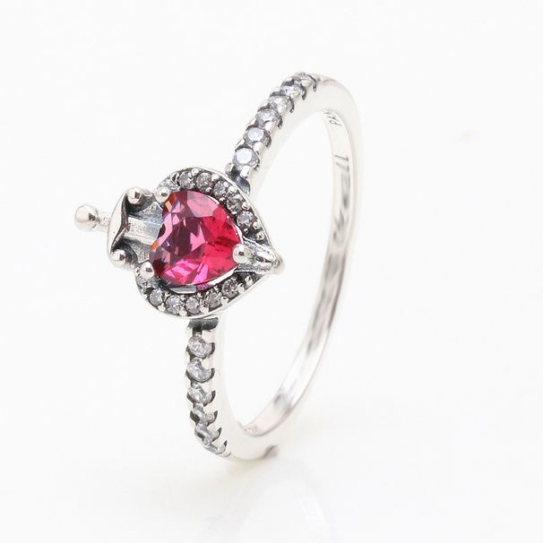 Damsmycken Vit Koppar Skurk Serie Ond Drottning Ring Röd Kärleksdolk Mode Hjärtformad Kärleksring Gåva_voghion.com