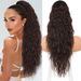 Wig ponytail women's European and American corn curl fluffy drawstring ponytail wig elastic net hair extension piece one piece ponytail_voghion.com