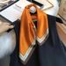 Sciarpa in seta decorativa, versatile, piccola, in stile coreano, color arancione, per il posto di lavoro, per le donne, in gelso, che esalta il tono della pelle_voghion.com