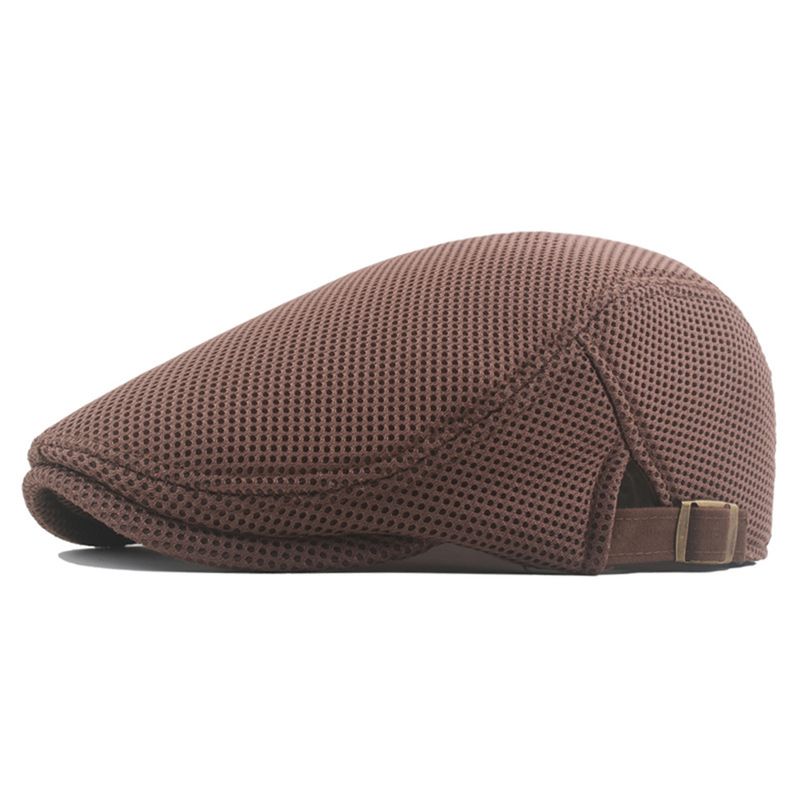 XinWq Convenient Men Hat Perfect Gifts Polyester Hollow Washable Men Beret Cap for Daily_voghion.com