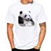 Unbeatable Quality 2024 Panda Flower Pattern Printed Men's T-shirt Loose Short Sleeve_voghion.com