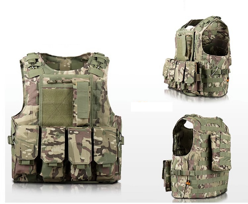 Men's Clothing Tactical Vest Tactical Camouflage Lightweight Quick Release Bulletproof Vest Cs Stab Proof Clothing Military Training Security Police_voghion.com