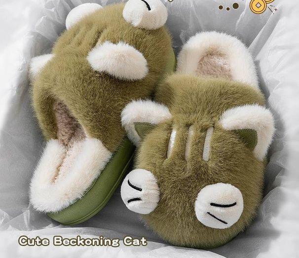 Pantofole di peluche di alta qualità per donne e uomini - Comode pantofole da casa con suola spessa antiscivolo, calda fodera in pile, design unisex per coppie in colori classici_voghion.com
