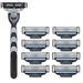 Premium Stainless Steel 3-Blade Razor Refills & Handle – Classic Shaving Kit For Men (4-Pack, Matte Black)_voghion.com