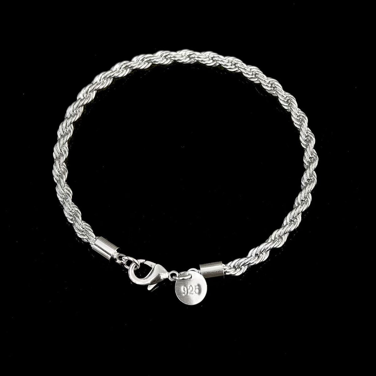 Bracciale in corda intrecciata da 4 mm per uomo e donna, stile hip-hop, trendy, semplice e versatile._voghion.com