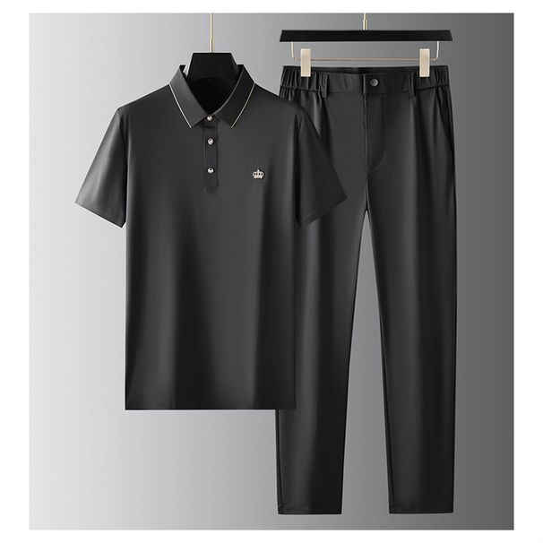 Pantaloni da uomo estivi di alta qualità, leggeri, di lusso, per uomo, in seta, elastici, antirughe, non stirabili, ad asciugatura rapida, per uomo_voghion.com