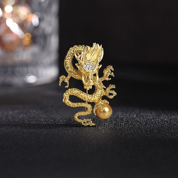 stile cinese di alta qualità, nuovo stile squisito, drago orgoglioso che gioca con le perle, spilla a forma di drago zodiacale dell'anno del drago per uomo, design di nicchia_voghion.com