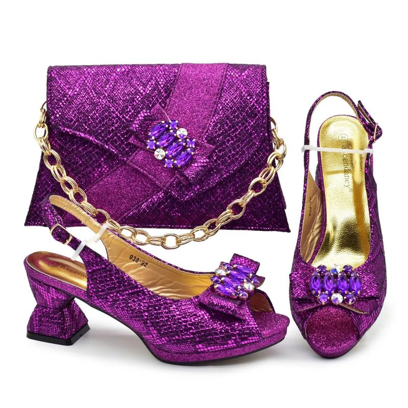 Evening women's shoes bag matching patchwork accessories decorative shoes bag matching_voghion.com