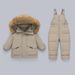 Winter Kids Down Jacket Set - Warm Hooded Snowsuit For Toddlers 1-3 Years, 80-100cm, Soft Duck Feather, Zipper Closure, Unisex_voghion.com