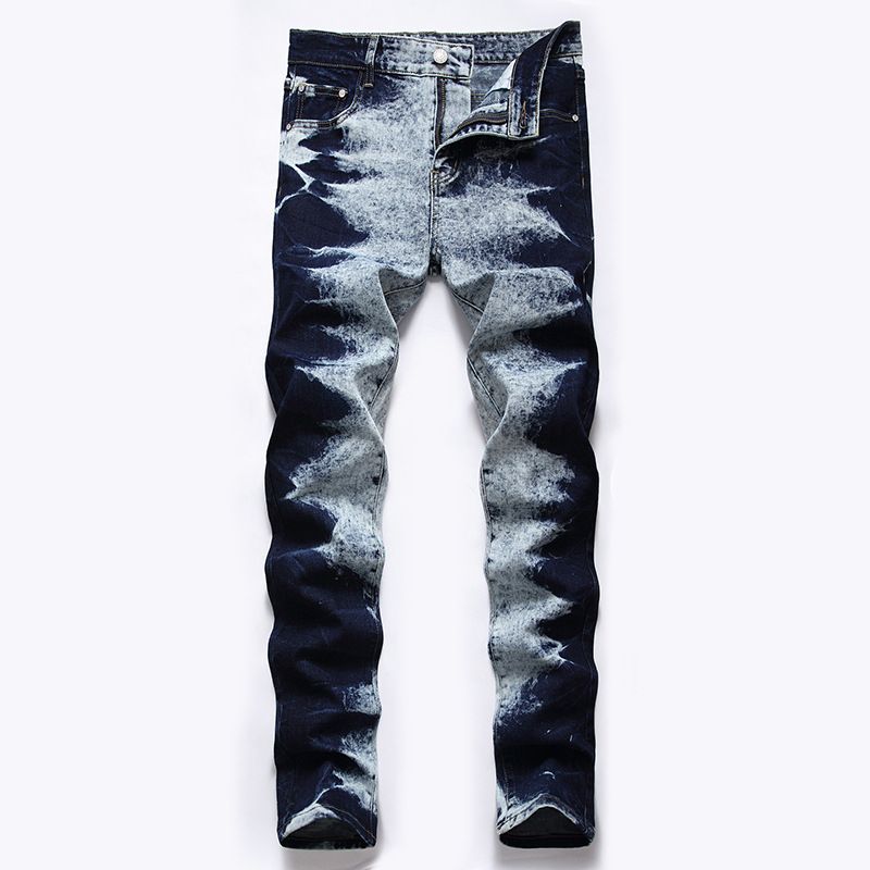 Men's clothing slim denim trousers High street novelty jeans_voghion.com