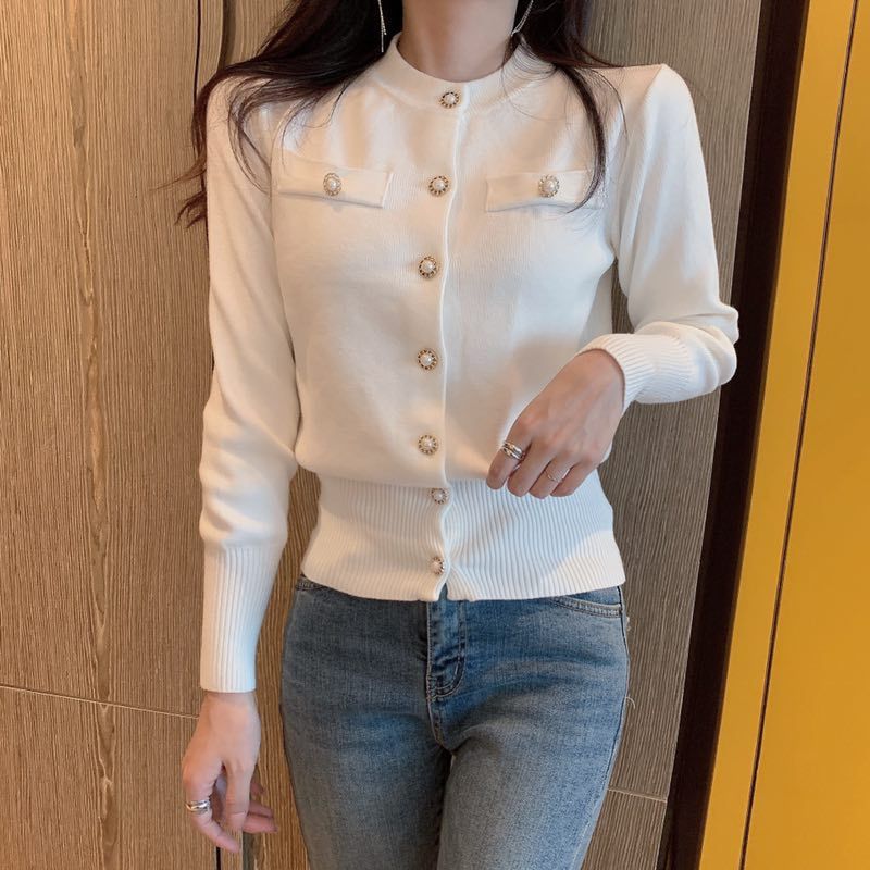 Autumn Long Sleeve Fashion Women Cardigans Sweater Knitted Coat Short Casual Single Breasted Korean Slim Chic Ladies Tops_voghion.com