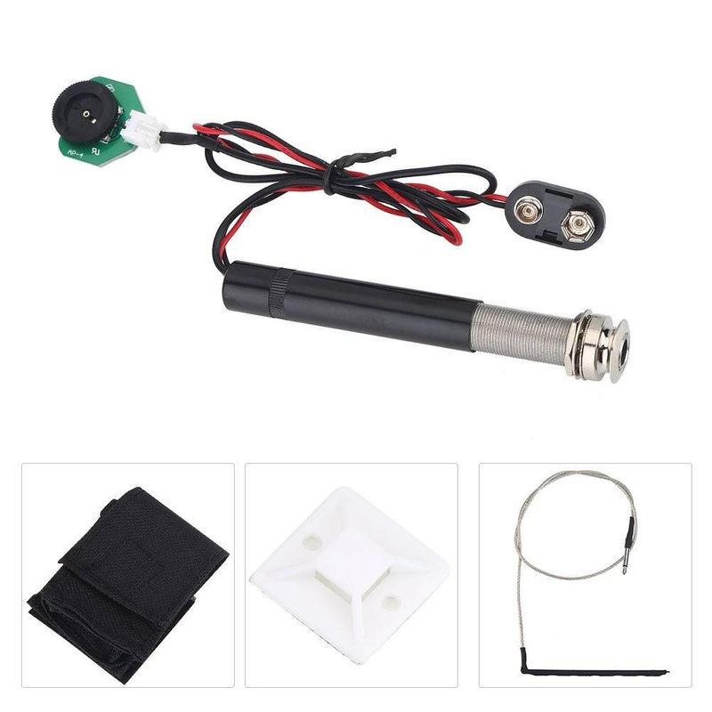 Preamp Acoustic Guitar Pickup Kit with Volume and Tone Tuning Control Knob_voghion.com