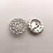 6pcs Silver And White Rhinestone Buttons, Metal Material, Clothing Accessories, Elegant Geometric Design With Diamonds, Suitable For Dress Shirts._voghion.com