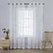 Wave Lace Sheer Curtains 80% Polyester - White/Pink Voile Drapes For Living Room Bathroom Light Filtering Privacy, Rod Pocket Ready To Hang_voghion.com