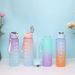 Gradient Frosted Water Bottle With Time Marker & Straw - Leakproof BPA-Free Sports Bottle For Hydration Tracking_voghion.com