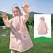 Impermeabile per bambini con spazio per zaino - Poncho impermeabile con cappuccio per bambini e bambine, leggero e traspirante per la scuola e i giochi all'aperto_voghion.com