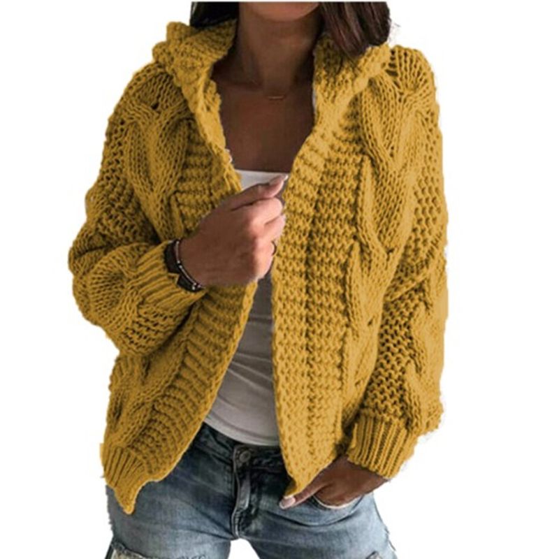 Giacca da donna in maglione corto intrecciato a tinta unita in maglia tinta unita_voghion.com