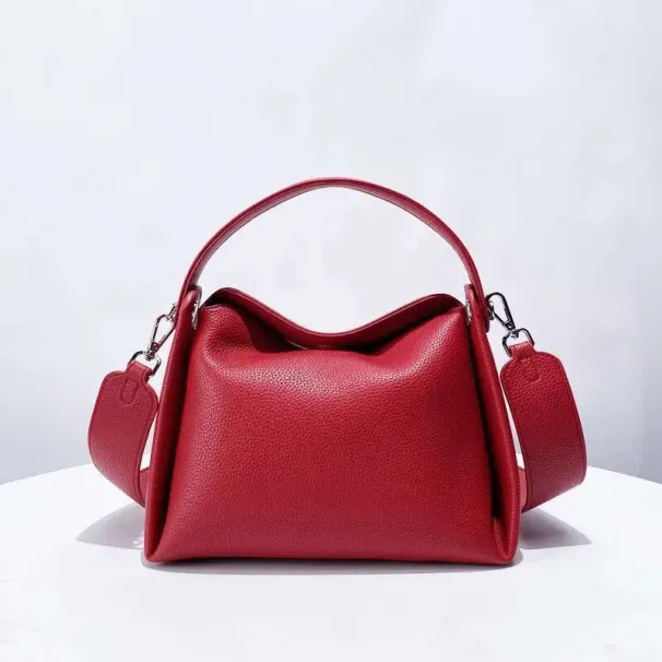 Hochwertige klassische Taschen für Damen Designer-Handtaschen 2024 Neu in PU-Lychee-Textur, geraffter oberer Griff, klein, breit_voghion.com