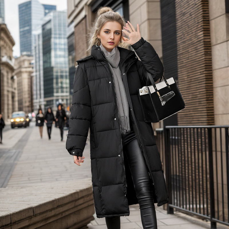 Women's clothing long winter coats cotton jackets loose thickened warm and extended over-the-knee cotton jackets_voghion.com