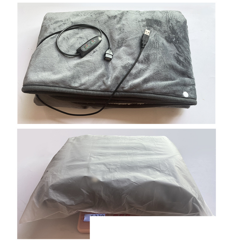 Pătură electrică de încălzire USB cu 3 niveluri, 76x150cm, multifuncțională, cu încălzire groasă pentru umeri, cu baterie externă, pernă de încălzire_voghion.com