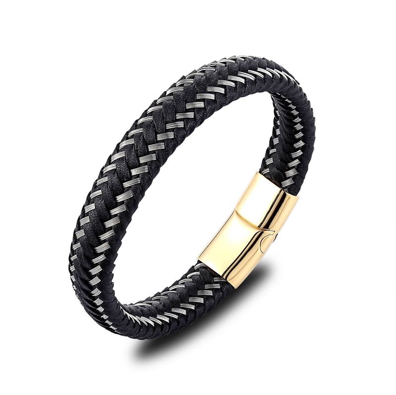 Herrenmode-Lederarmband, Seilgewebtes Armband, personalisiertes Herren-Lederarmband_voghion.com
