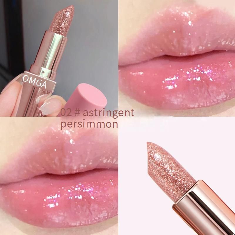 Rossetto Starry Sky, Rossetto in gelatina, Rossetto impermeabile che cambia colore, Rossetto idratante che cambia temperatura, Rossetto perlescente con glitter sottili, Cuore di ragazza_voghion.com