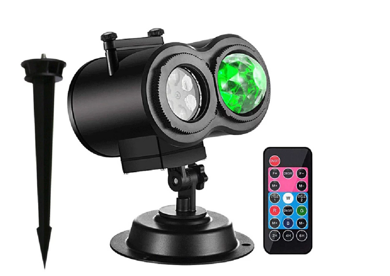 Christmas Lights Projector 2-in-1 Ocean Wave LED Motion Projection Lamp Waterproof With 16 Slides 10 Colors For For Indoor & Outdoor Garden Patio Yard_voghion.com