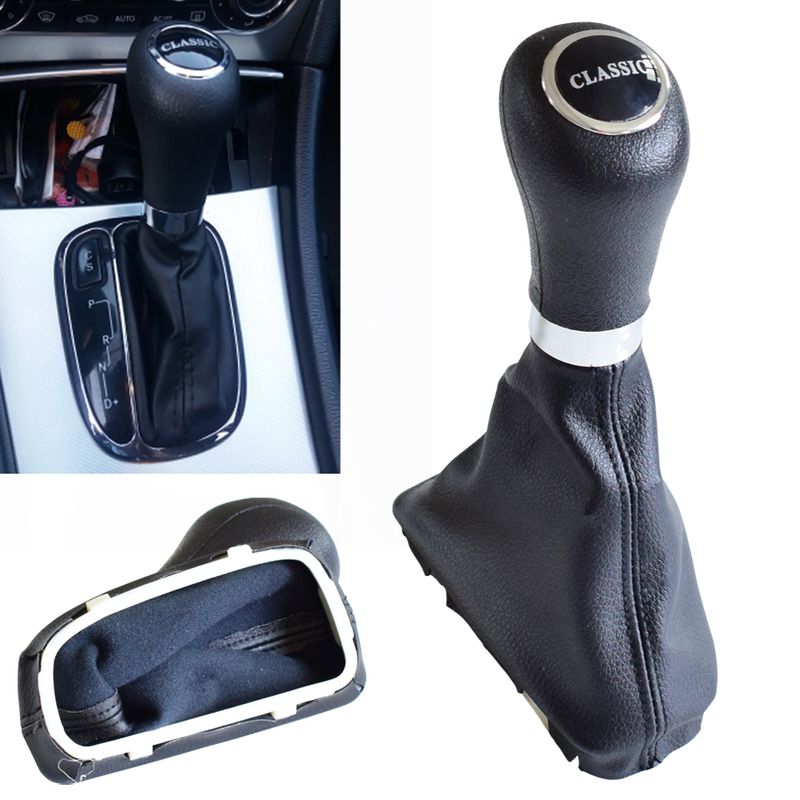 Automatic AT Car Shift Gear Knob With Leather Boot For Mercedes Benz C Class W203 W209 CLASSIC AVANTGARDE ELEGANCE_voghion.com