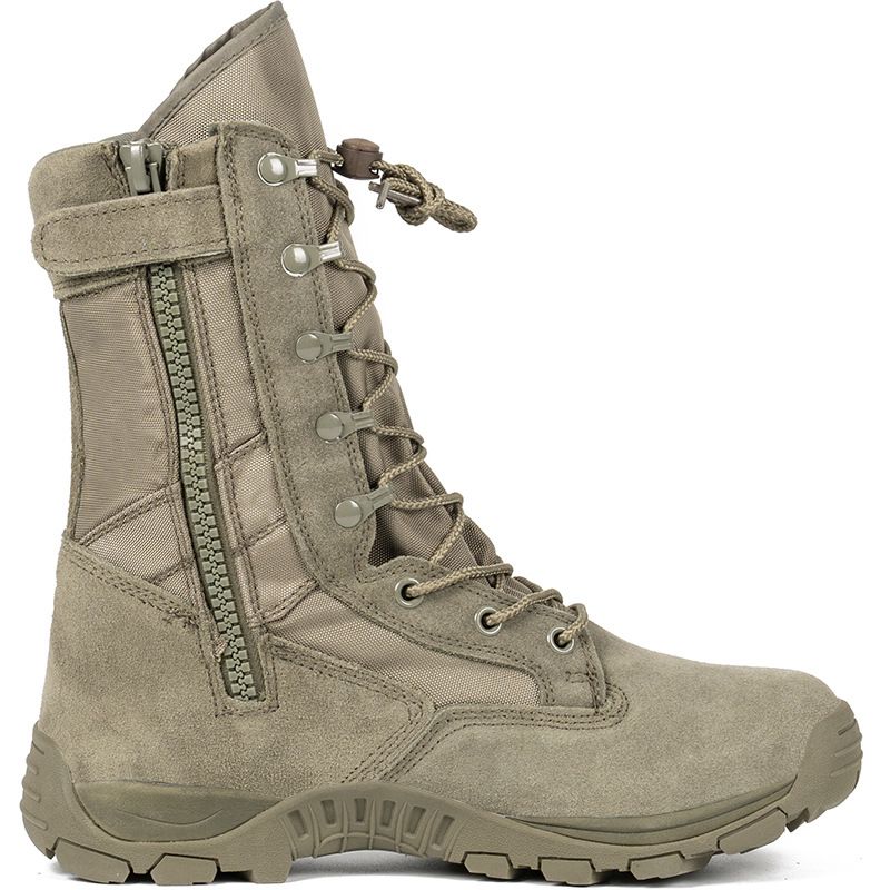 Hohe Trainingsstiefel in Wüstengrün und Braun_voghion.com