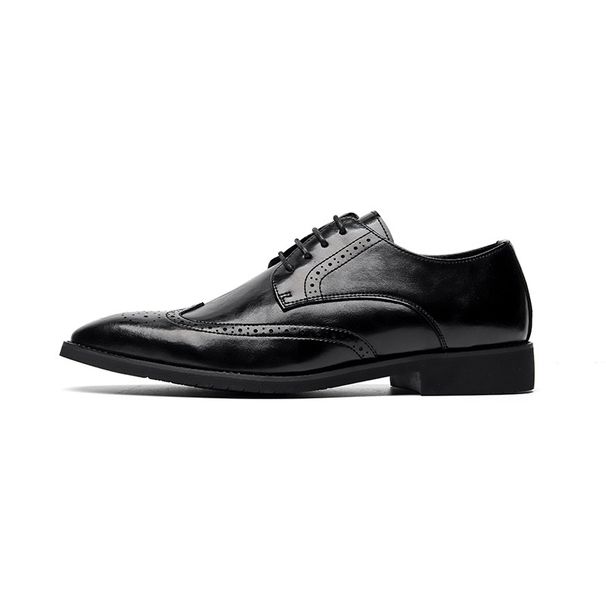 Euro Step 2025 Spring New Breathable Business Formal Korean Version British Trend Genuine Brogue Carved Leather Shoes 8040-T_voghion.com