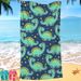 Turtle striped beach absorbent towel, ultra-fine fiber digital printed striped beach towel, pineapple bath towel_voghion.com