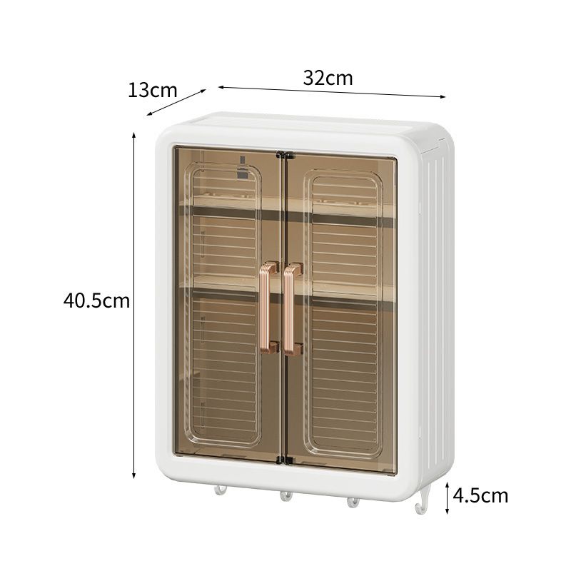 Mobiletto portaoggetti da bagno a parete senza foratura, porta magnetica, organizer impermeabile con ripiani a 3 livelli, antiruggine_voghion.com