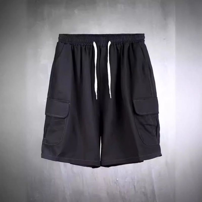 Herrenbekleidung Neue einfarbige Arbeitsshorts mit mehreren Taschen für Männer im Sommer locker gerade große Größe einfacher Freizeitsport_voghion.com