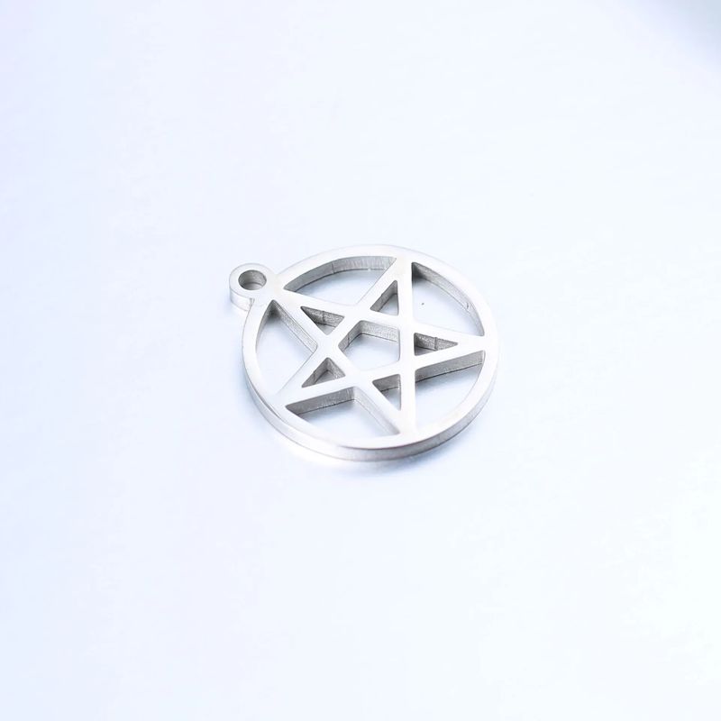 5 deler rustfritt stål metall DIY anheng halskjeder for kvinner små pentagram charms for smykker håndlagde forsyninger_voghion.com