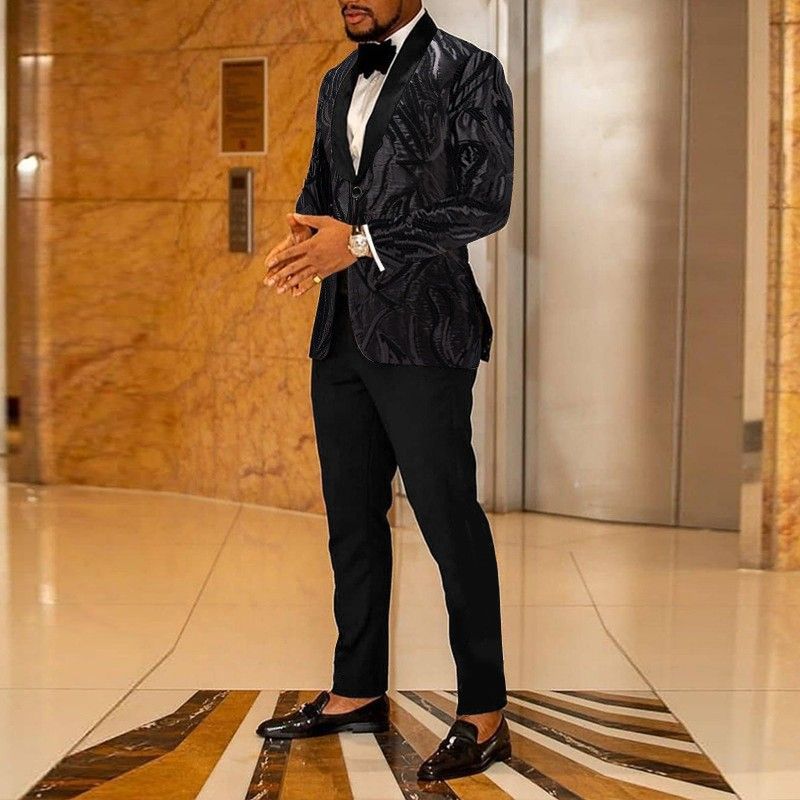 Hochwertiges Herren-Set aus reinen Pailletten, Freizeitjacke, Sänger-Performance-Anzug_voghion.com