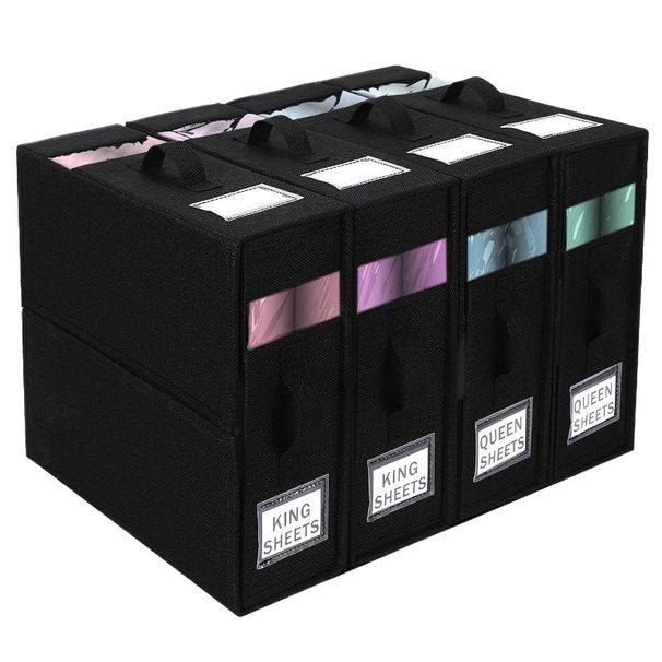 Sheet Storage Bag Foldable Linen Wardrobe Storage Bag Sheet Set Storage Bag Bedding Storage Box_voghion.com