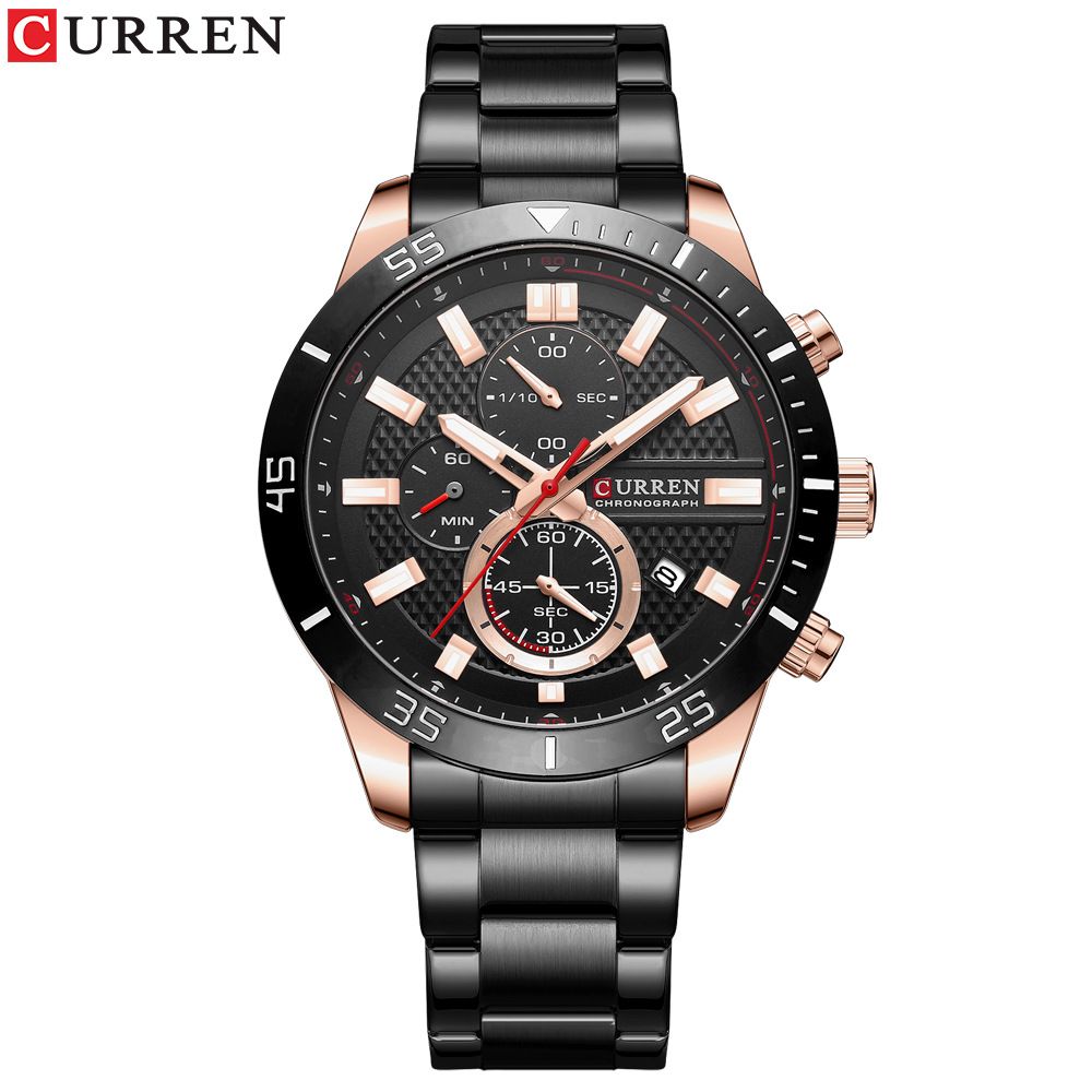 Men's Classic Quartz Watch With Date Display, Water Resistant Round Dial Wristwatch, Durable Alloy Case & Strap, Mineral Glass_voghion.com