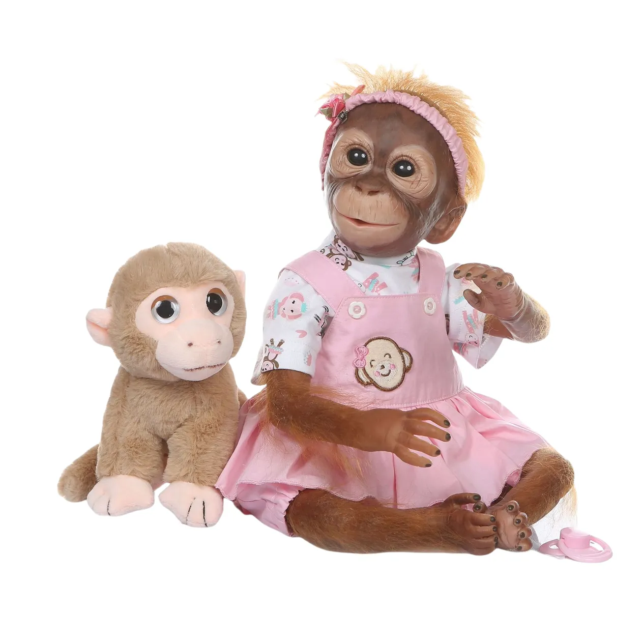 Poupée de simulation en demi-colle de 55 cm, singe mignon, fille et garçon, maison de jeu, jouet pour enfants, cadeau d'anniversaire ou de Noël_voghion.com