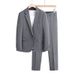 Men's Casual European And American Business Fine Striped Suit, Groom And Best Man Wedding Banquet Two-piece Suit + Waistcoat + Long Pants_voghion.com