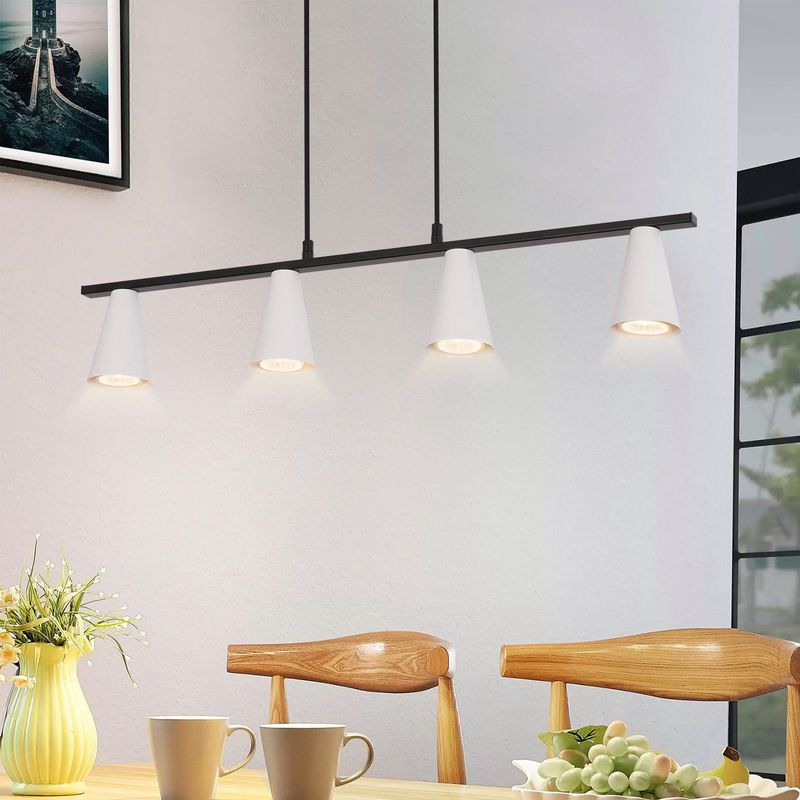 Hängelampe 4 Flammig Esstischlampe Schwarz- Pendelleuchte Weiß GU10 Hängeleuchte Aus Metall Esszimmerlampe Industrial Pendellampe Für Küche Esszimmer_voghion.com