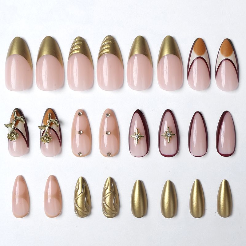 Uñas postizas, uñas usables populares, uñas 3D rosas, uñas usables de alta gama para chicas atractivas, uñas almendradas_voghion.com