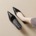 Schwarze Pendler-Arbeitsschuhe, leichter Mund, Stiletto-Einzelschuhe, weiche Sohle, Katzenabsatz, Temperament, High Heels für Damen_voghion.com